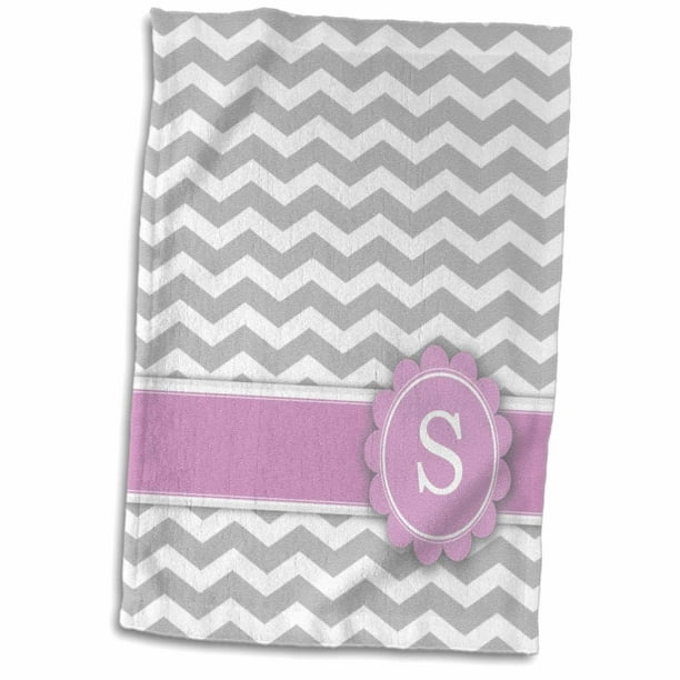 15 x 22 3D Rose Letter H Monogrammed on Grey and White Chevron with Pink-Gray Zigzags-Personal Initial Zig Zags Towel Multicolor 15 x 22 3D Rose Letter H Monogrammed on Grey and White Chevron with Pink-Gray Zigzags-Personal Initial Zig Zags Towel Multicolor